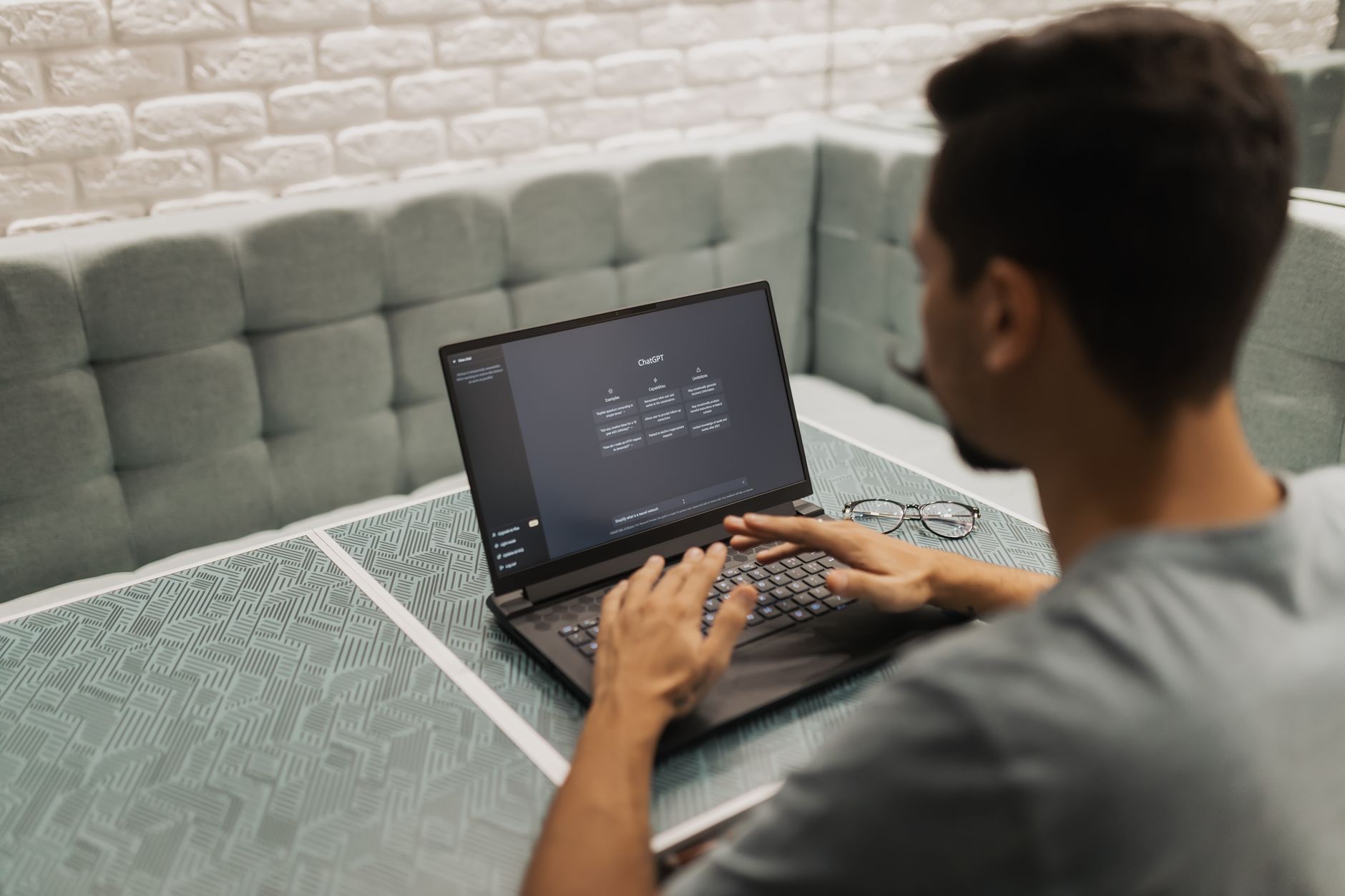 Working with AI on a laptop