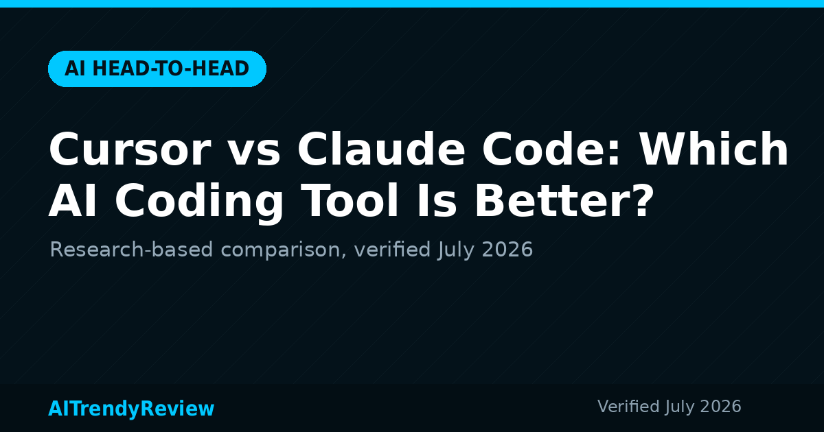 Cursor vs Claude Code: Which AI Coding Tool Is Better? — AITrendyReview featured graphic