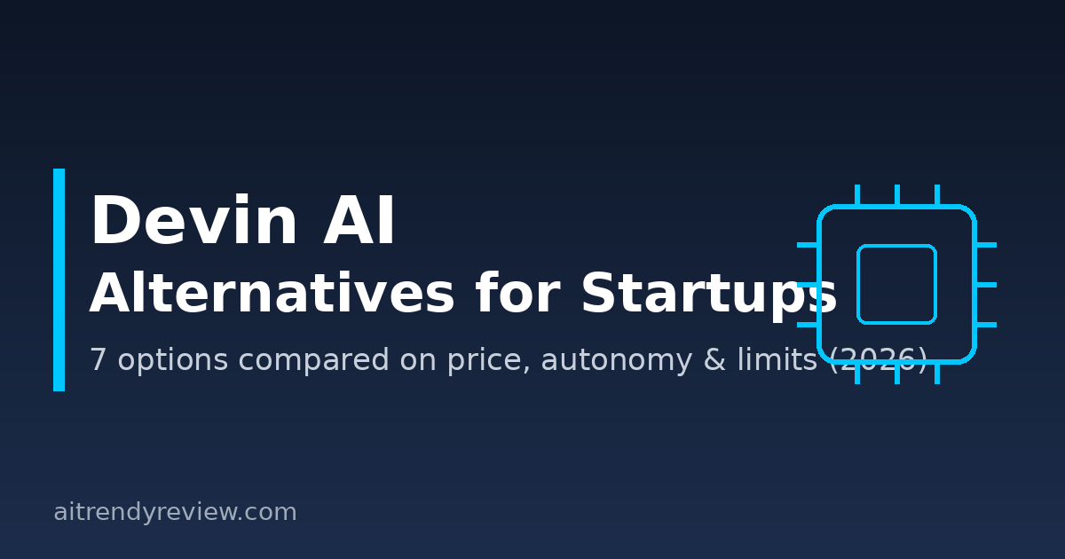 Devin AI alternatives for startups 2026 comparison guide cover