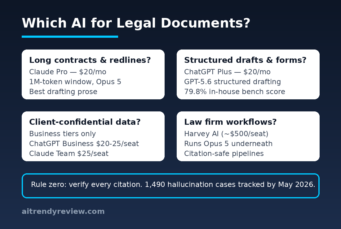 Decision flowchart: which AI to choose for legal document work in 2026