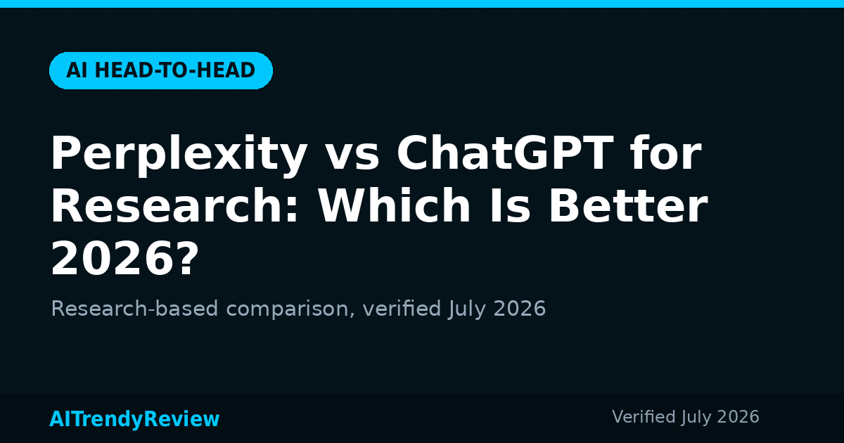 Perplexity vs ChatGPT for Research: Which Is Better 2026? — AITrendyReview featured graphic