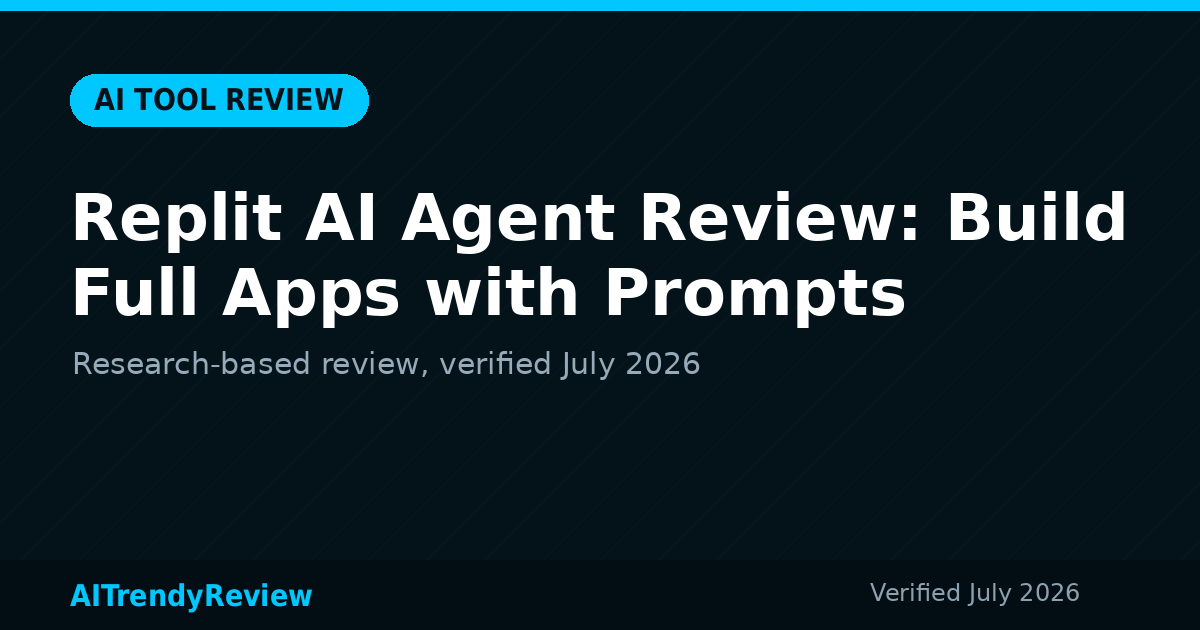 Replit AI Agent Review: Build Full Apps with Prompts — AITrendyReview featured graphic