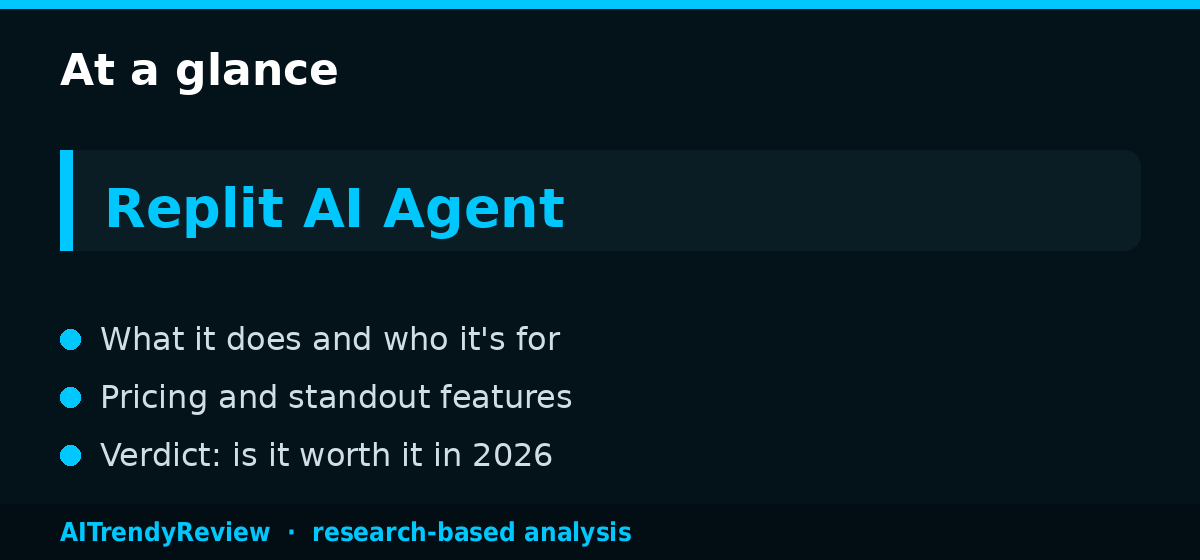 Replit AI Agent Review: Build Full Apps with Prompts — key points at a glance, AITrendyReview