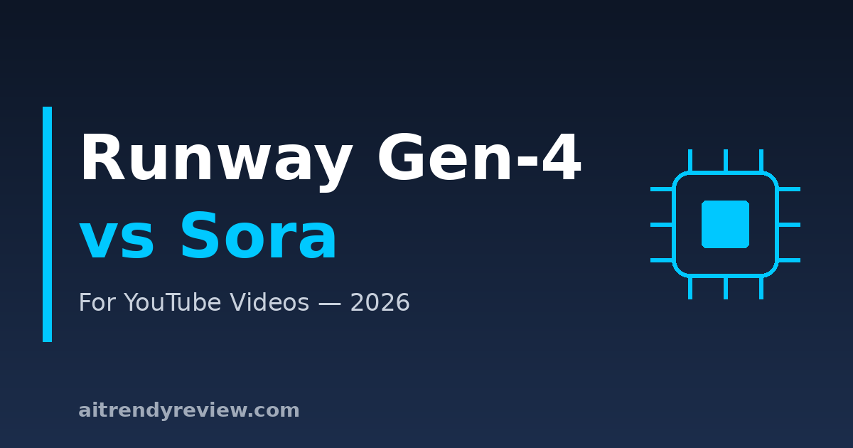 Runway Gen-4 vs Sora for YouTube videos 2026 comparison cover graphic