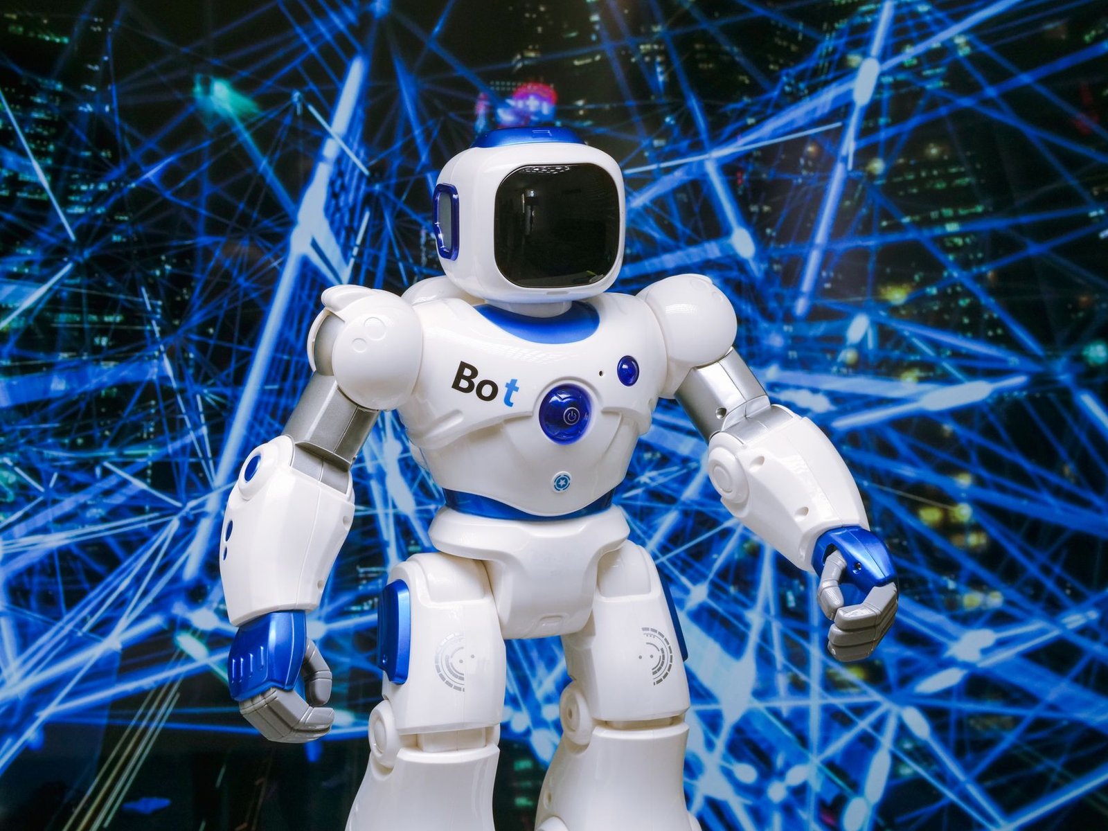 Modern AI robot with a digital face representing how AI models process tokens