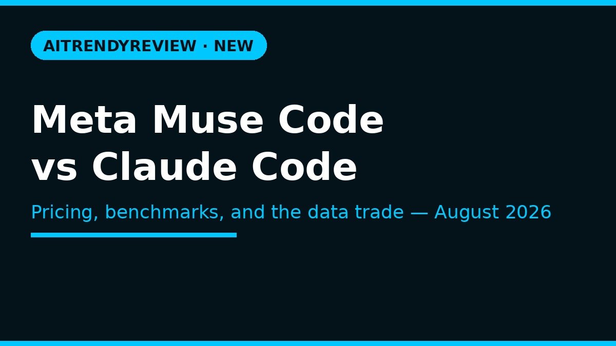 Meta Muse Code vs Claude Code comparison card, pricing and benchmarks, August 2026