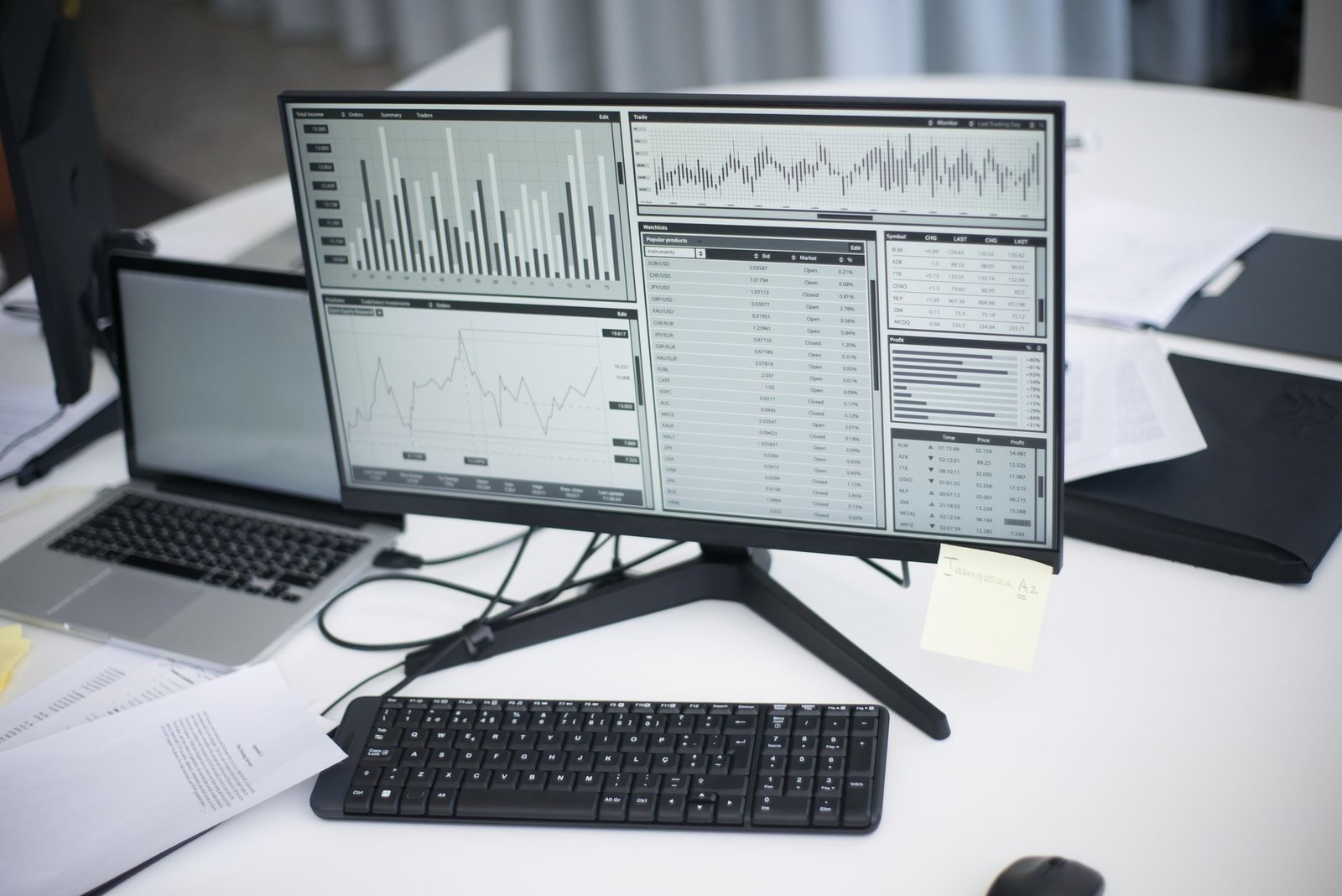 Analytics workspace with screens representing large-context AI document analysis