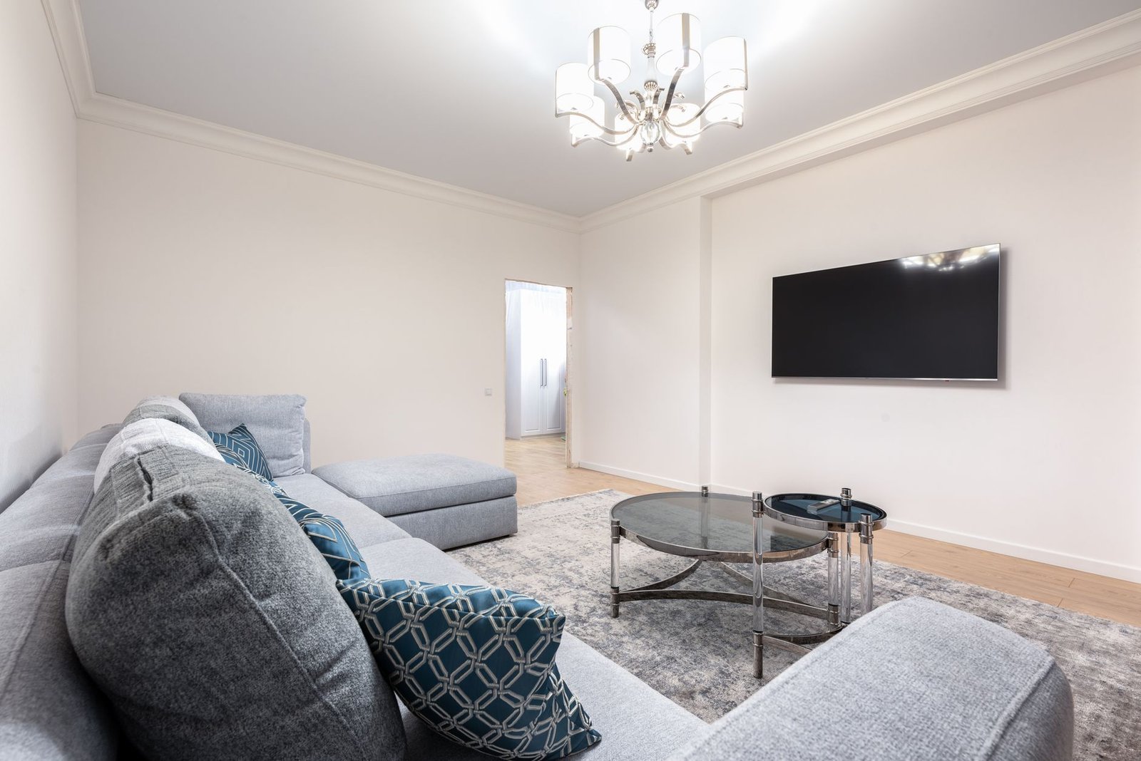 Modern living room of the type used for AI virtual staging